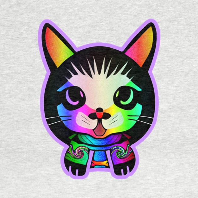 Vaporwave Kitty Samurai Neon Cat by Edongski303 Teepublic Merch